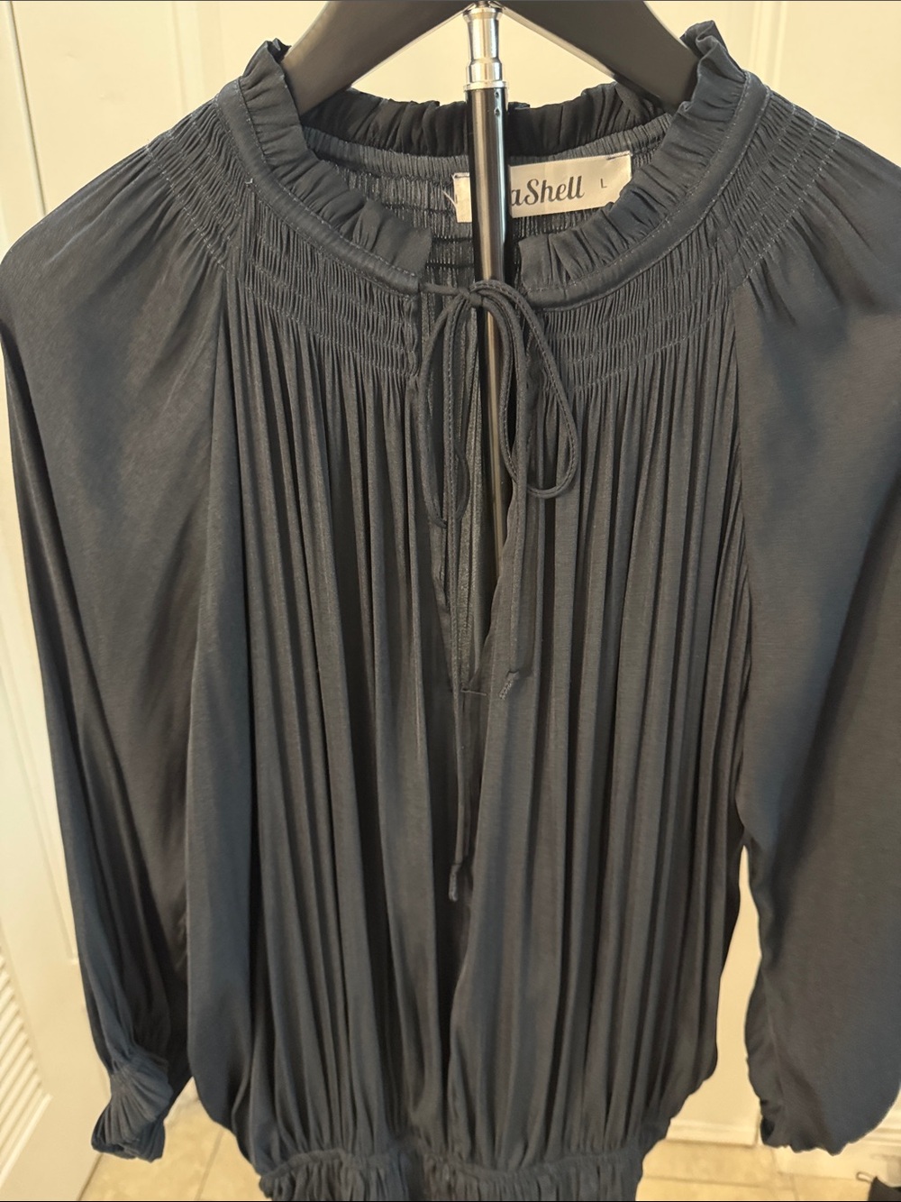 Sleeve & Thread dark navy Pleated Smock-Waist Dress